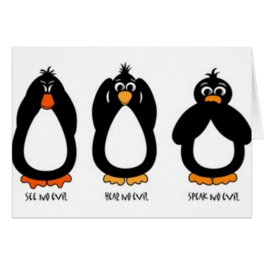 See No Evil, Hear No Evil, Speak No Evil Cards (Front Horizontal)