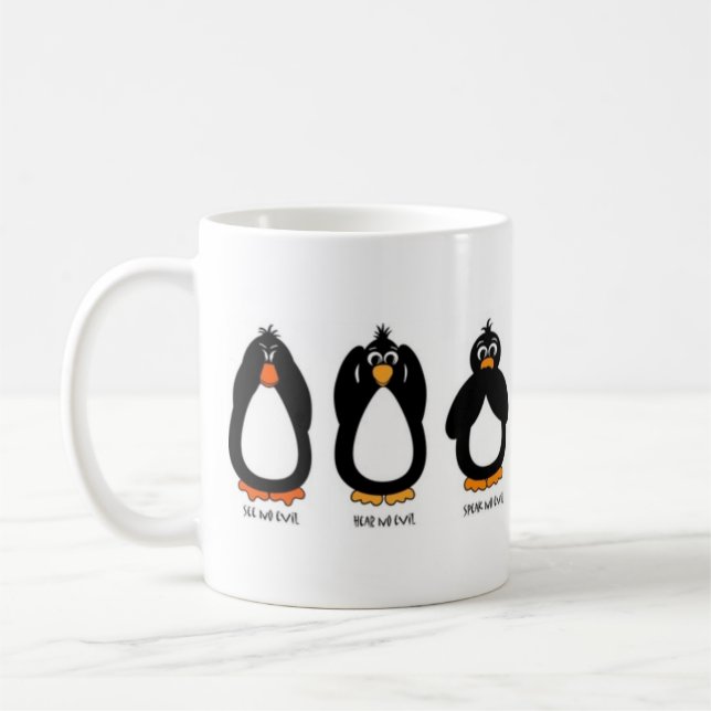 See No Evil, Hear No Evil, Speak No Evil Coffee Mug (Left)