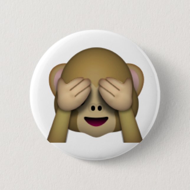 See No Evil Monkey - Emoji Button (Front)
