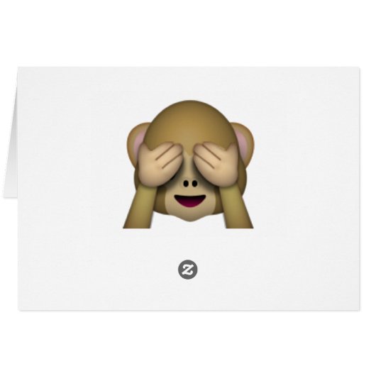 See No Evil Monkey - Emoji Cards (Back Horizontal)