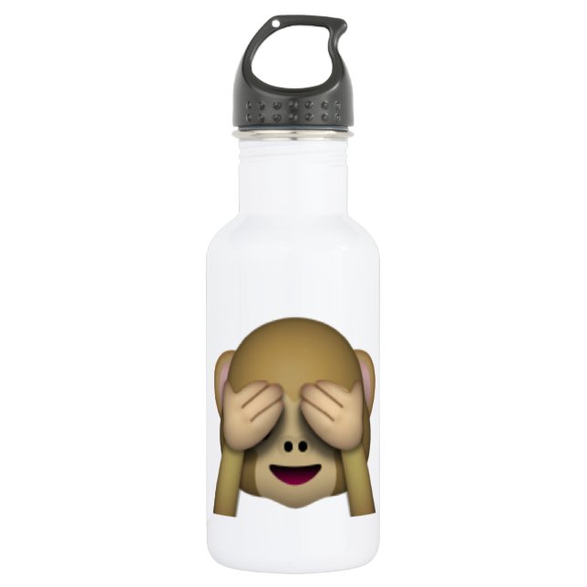 See No Evil Monkey - Emoji Stainless Steel Water Bottle (Front)