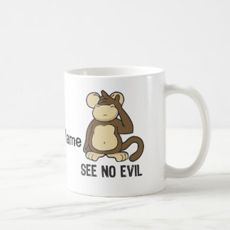See No Evil Monkeys - Personalize Coffee Mug
