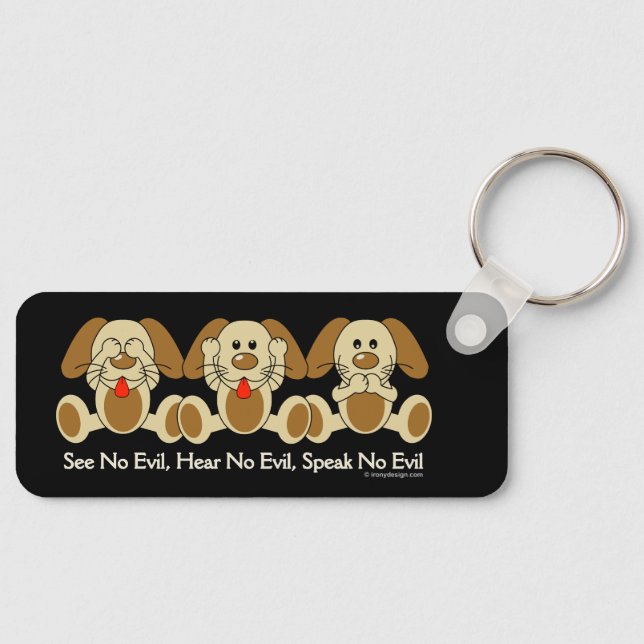 See No Evil Puppies Keychain (Front)