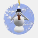 See No Evil Snowman Christmas Tree Decoration at Zazzle
