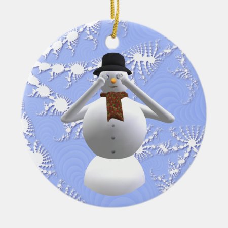 See No Evil Snowman Christmas Tree Decoration