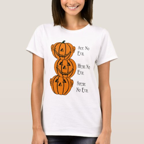 See No Hear No Speak No Evil Pumpkins T_Shirt