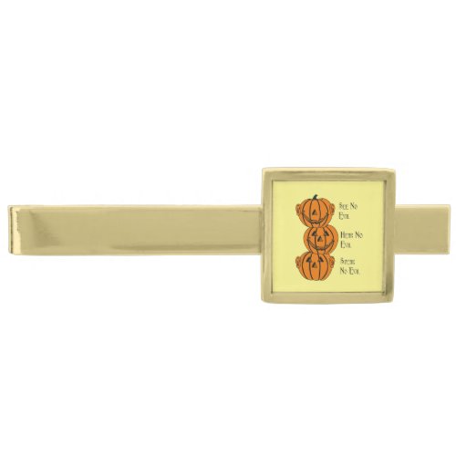 See No Hear No Speak No Evil Pumpkins Tie Bar