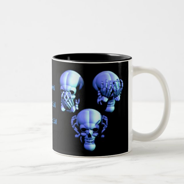 See No, Hear No, Speak No Evil Skulls Mug (Right)