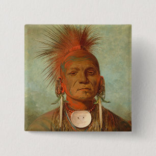 See-non-ty-a, an Iowa Medicine Man, 1844 Pinback Button