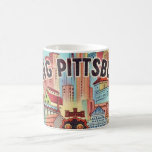 See Pittsburgh Illustrated Postcard Mug<br><div class="desc">An old colorfully drawn postcard from Pittsburgh,  Pennsylvania repurposed!</div>