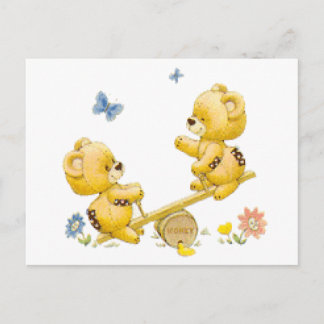 See Saw Bears Postcard