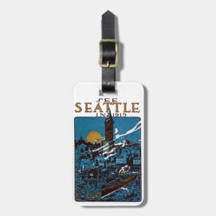 See Seattle in 1915 Luggage Tag