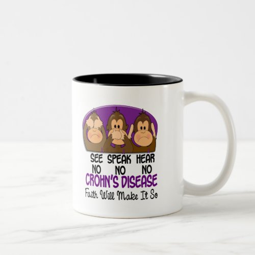 See Speak Hear No Crohns Disease 1 Two_Tone Coffee Mug