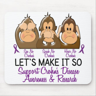 See Speak Hear No Crohns Disease 2 Mouse Pad