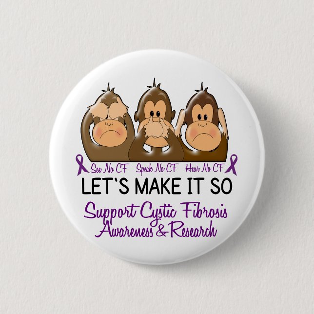See Speak Hear No Cystic Fibrosis 2 Button (Front)