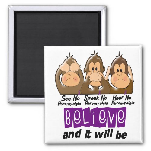 See Speak Hear No Fibromyalgia 3 Magnet