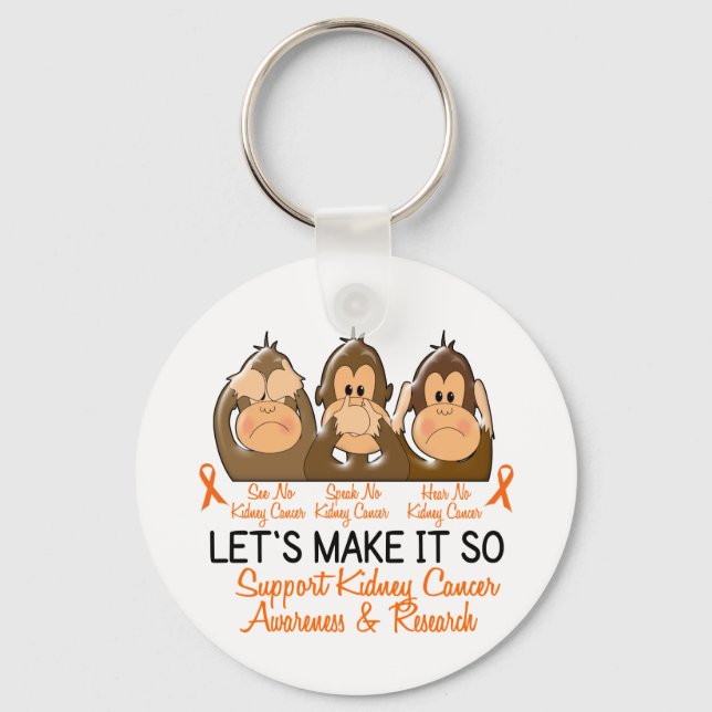 See Speak Hear No Kidney Cancer 2 Keychain (Front)