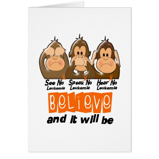 See Speak Hear No Leukemia 3 Cards (Front)