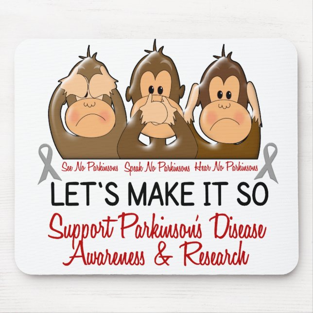 See Speak Hear No Parkinsons Disease 2 Mouse Pad (Front)