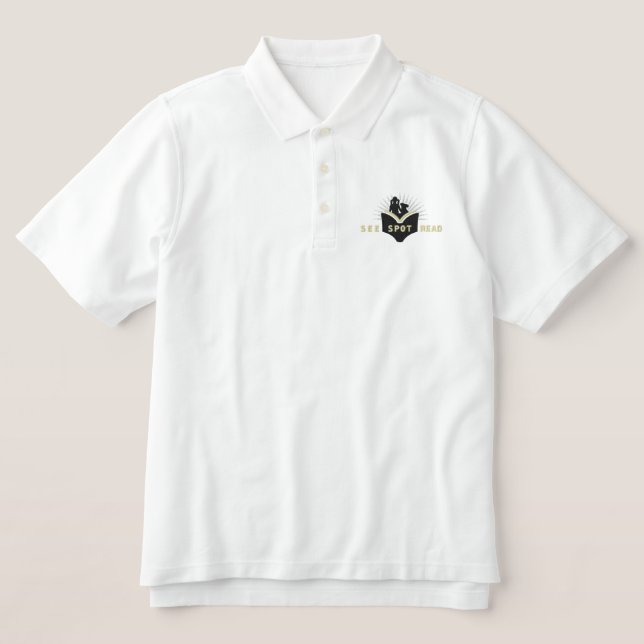 See Spot Read Red polo (Design Front)