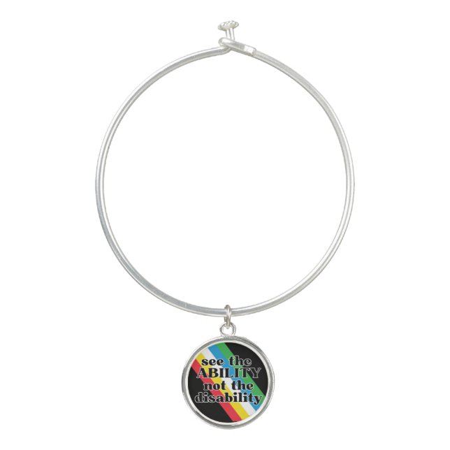 See the Ability Disability Pride Inspirational Bangle Bracelet (Front)