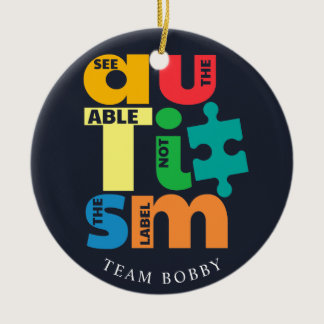 See The Able Autism Awareness Campaign Christmas Ceramic Ornament