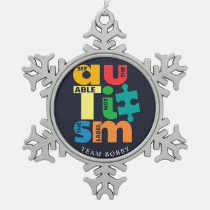 See The Able Autism Awareness Campaign Snowflake Pewter Christmas Ornament