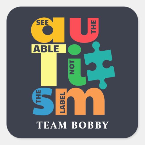 See The Able Autism Awareness Campaign Square Sticker