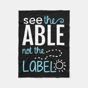 See The Able Not The Label Autism Awareness Puzzle Fleece Blanket