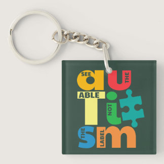 See The Able Not the Label Autism Personalized Keychain