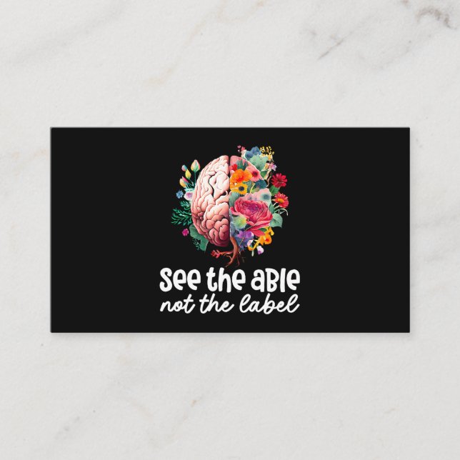 See the Able Not the Label Neurodiversity Brain Au Business Card (Front)