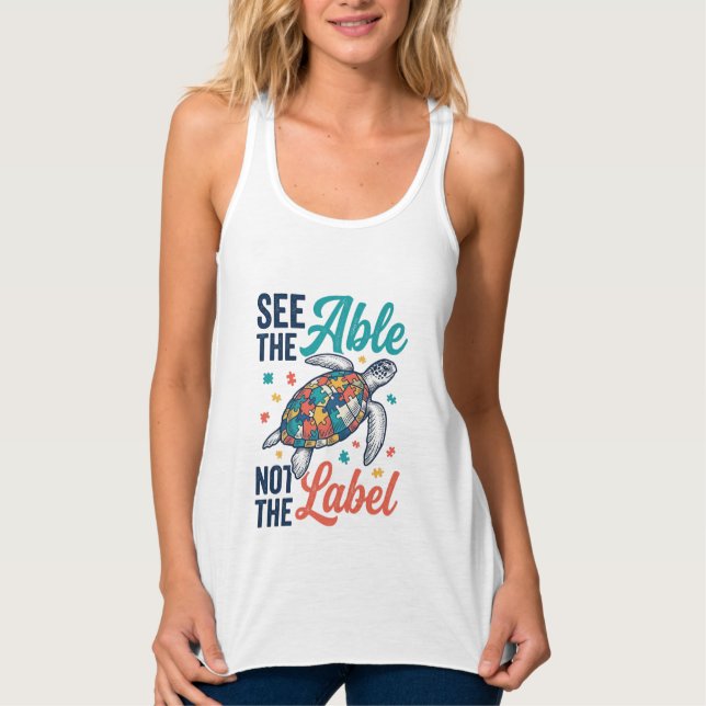 See the Able Turtle Puzzle Awareness Shirt Design_ (Front)