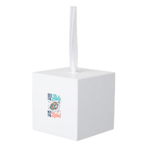 See the Able Turtle Puzzle Awareness Shirt Design_ Cube Ornament