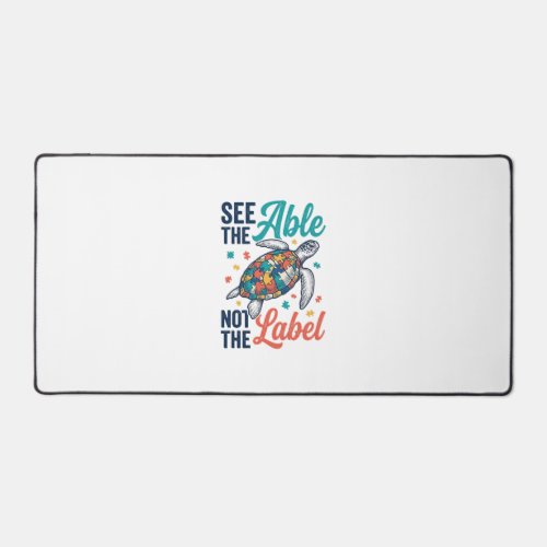 See the Able Turtle Puzzle Awareness Shirt Design_ Desk Mat