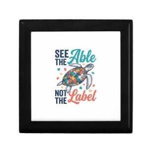 See the Able Turtle Puzzle Awareness Shirt Design_ Gift Box
