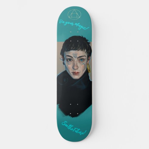 See the future witchy fantasy cool art skateboard