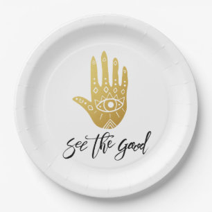 See the Good Hamsa Paper Plates