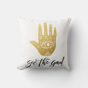 See the Good Hamsa Throw Pillow