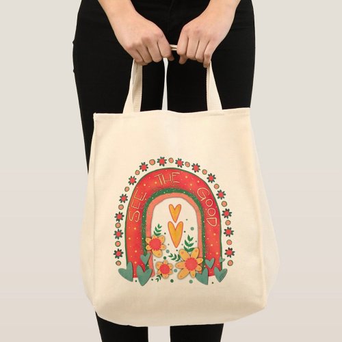 See the Good Rainbow Inspirivity Large Tote Bag