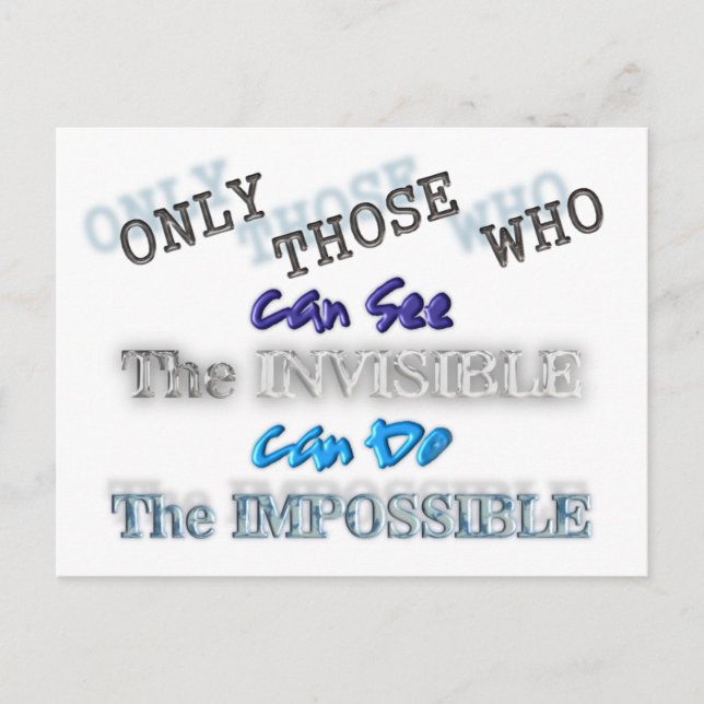 See the invisible Do the Impossible Postcard (Front)