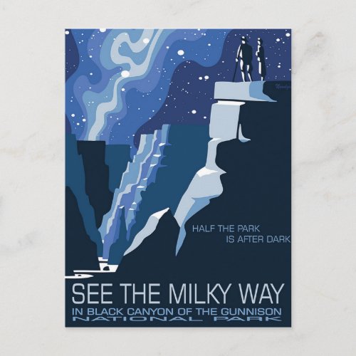See the milky way in Black Canyon of the Gunnison Postcard