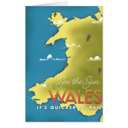 See the Sun Wales travel poster Card
