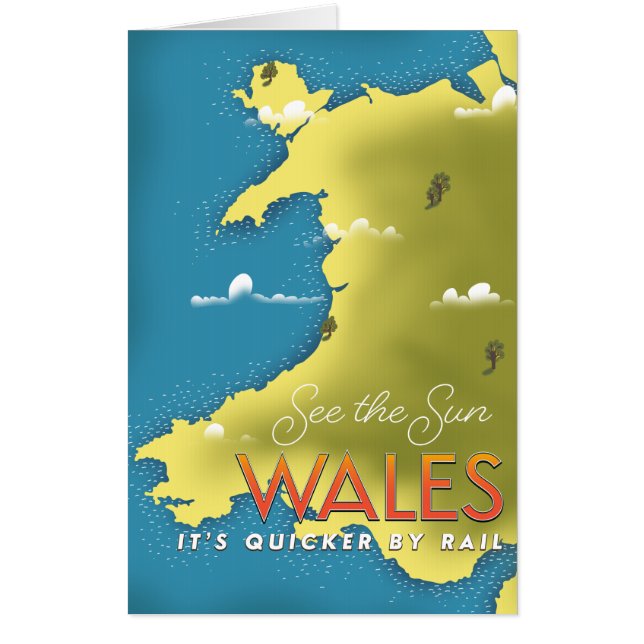 See the Sun Wales travel poster. Photo Print Card (Front)