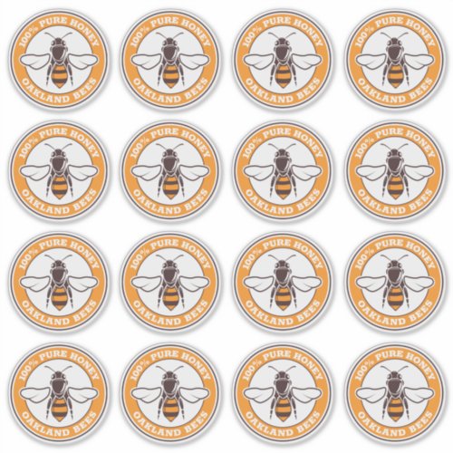 See_Through Honey Bee Logo White Label Sticker