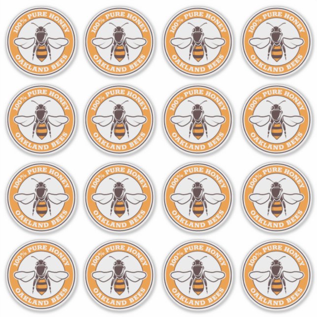 See-Through Honey Bee Logo White Label Sticker (Front)
