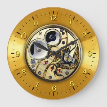 See-thru Watch Mechanism Large Clock by tempera70 at Zazzle