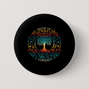 See Trees Green Roses Vintage Earth Day Button