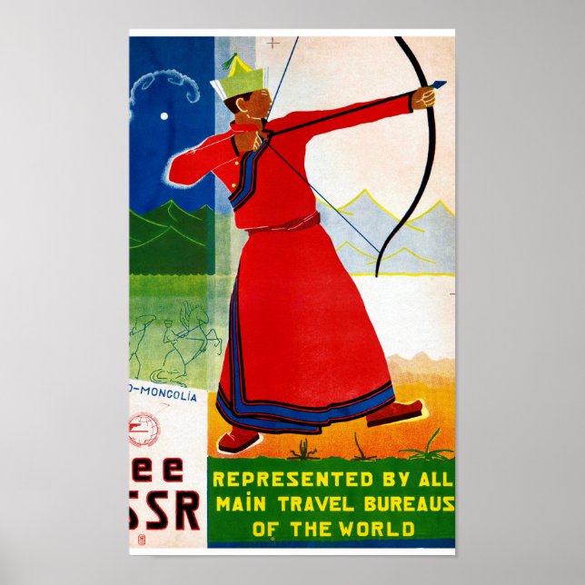 See USSR Vintage Travel Poster Restored (Front)
