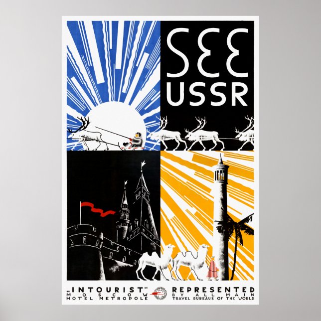 See USSR Vintage Travel Poster Restored (Front)