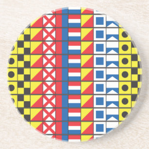 See Worthy_Signal Flags pattern_I Love to sail Drink Coaster
